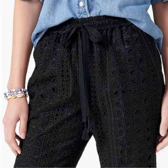NWT J. Crew Pull-On Easy Pant White Eyelet - Picture 5 of 12